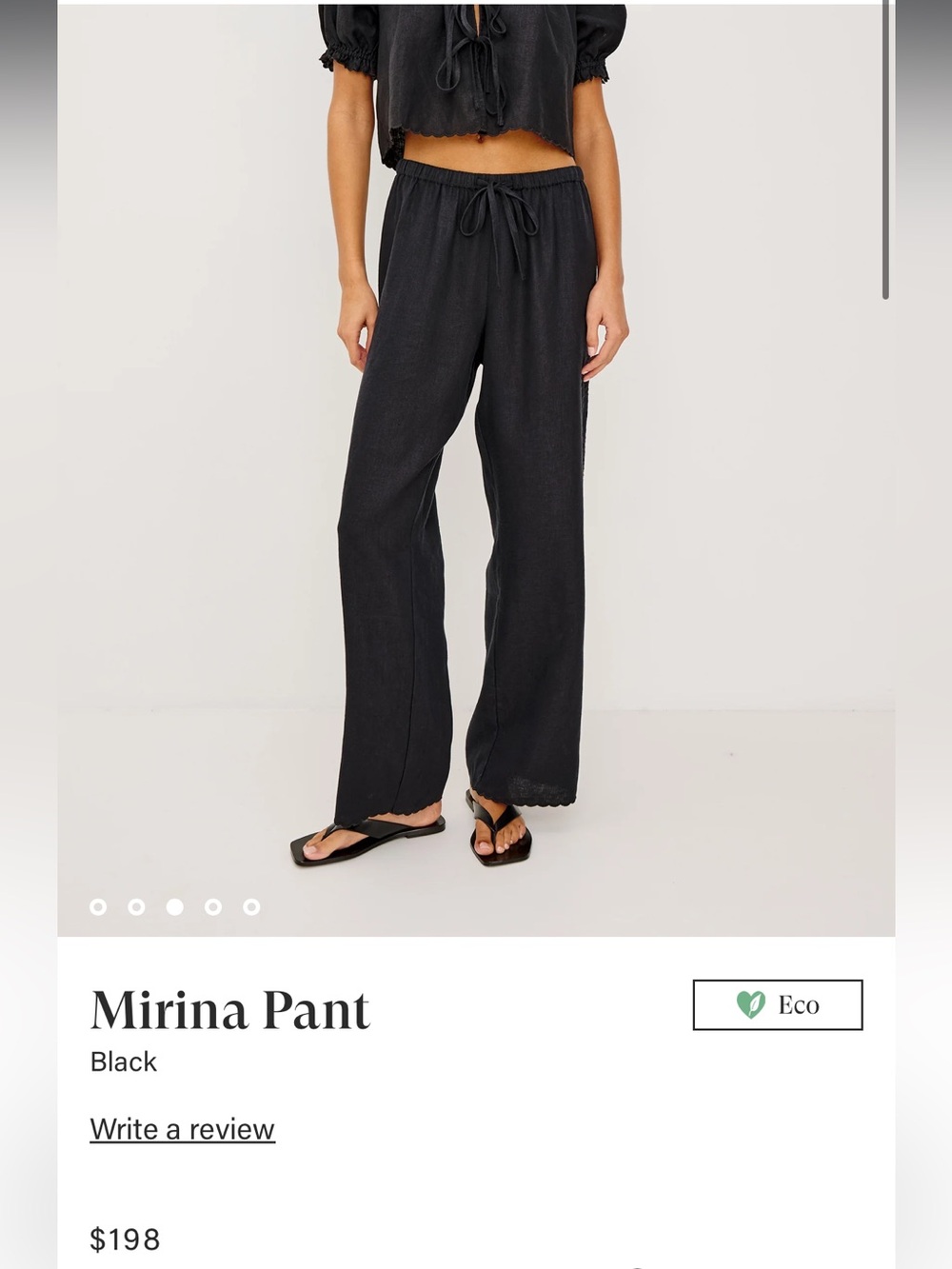 Rails Mirana Linen black pants floral cutout